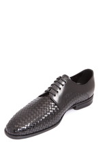 black leather men shoe
