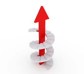 The stairs of success isolated on white