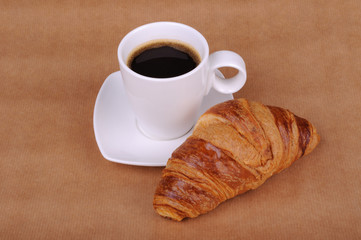 cup of coffee and croissant