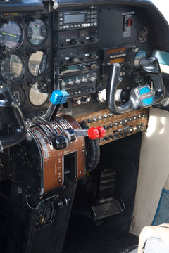 Safari plane cockpit in Moremi - Botswana