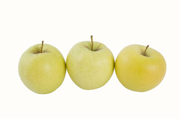 Apples on the white.