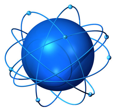 Atomium sphere with satellite orbis