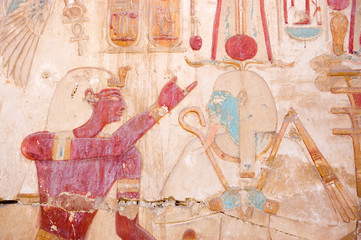 Osiris and Seti wall painting