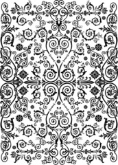 symmetrical band with plant pattern