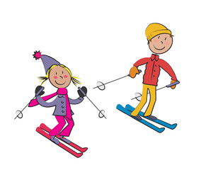 enfants ski fond blanc