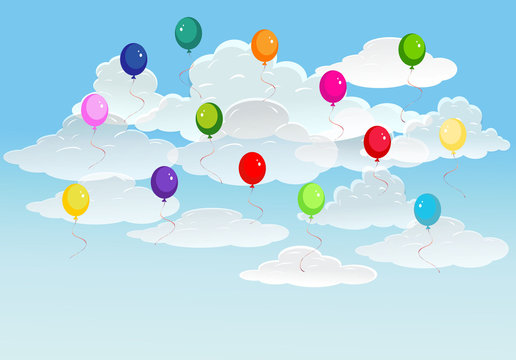 vector background with balloons