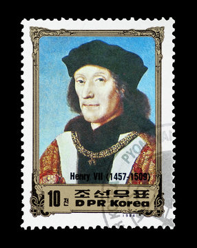 North Korean stamp featuring British monarch Henry VII