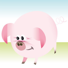 Vector Illustration of Pig