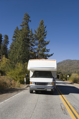 RV Driving on Mountain Road