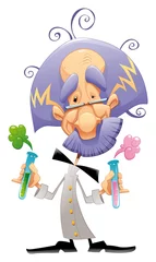 Fotobehang Mad scientist. Funny vector and cartoon character. © ddraw