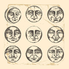 vintage circle faces