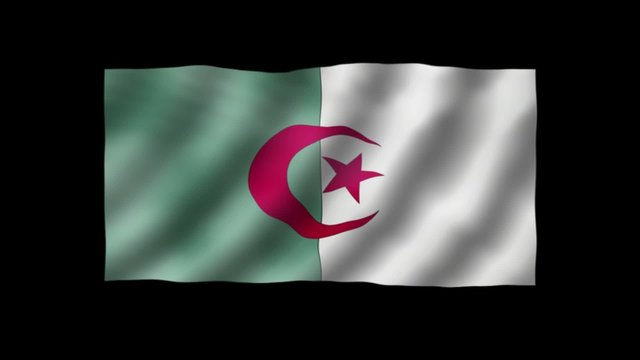Algeria - waving flag with alpha matte