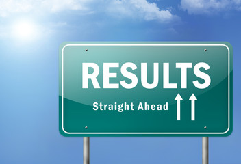 Highway Sign "Results - Straight Ahead"
