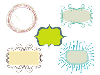 set of doodle frames