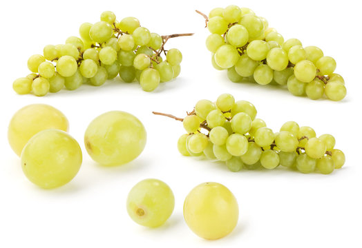 grape, set of few full-size images on white