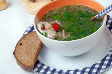 Soup with chicken and vegetables