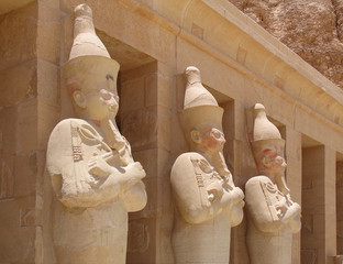 Ancient statues at Hatschepsut temple, Luxor, Egypt © snowturtle