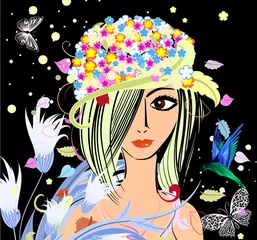 Photo sur Plexiglas Femme fleurs Fée de la forêt