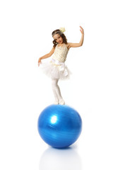 little princess dancing on a balloon