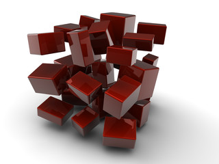 Würfel Explosion rot