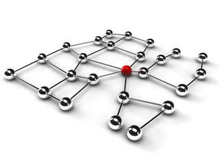 Kugelnetz rot silber