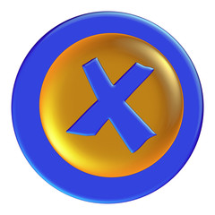 Fototapeta premium Blue glossy icon