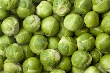 Green fresh brussels sprouts full frame