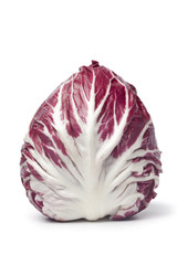 One whole Radicchio rosso on white background