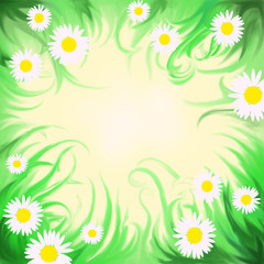 Background with daisies.