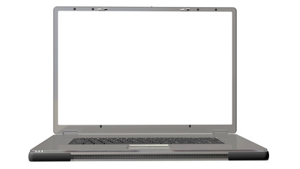 silver laptop isolated on a white background