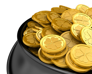 Pot full of golden coins