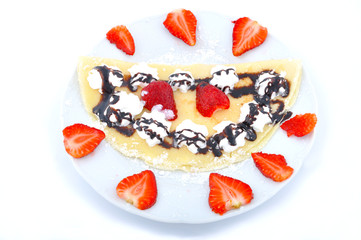 Pancake with strawberry