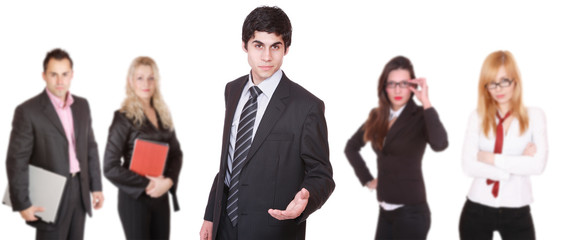 An attractive, business team