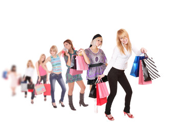 Fototapeta premium Shopping women group