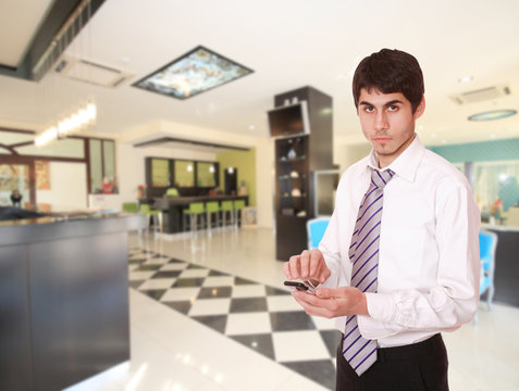 reception service man hotel indoor
