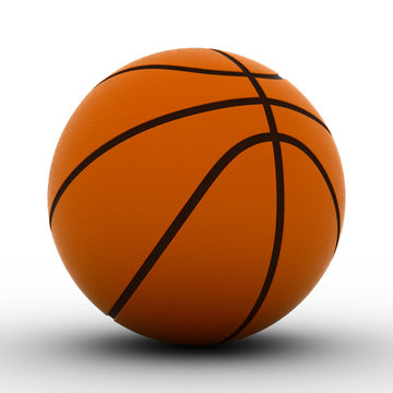 Basketball ball on white background. Isolated 3D image