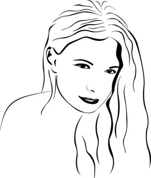 Vector. A series of images of young and beautiful girls