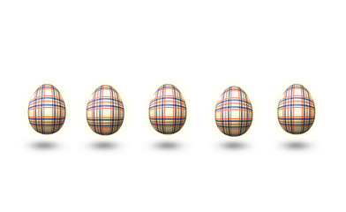Yellow striped pattern Easter Egg isolated on white