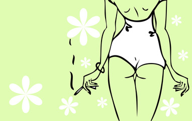 Smoking woman fashion vintage lingerie flower background