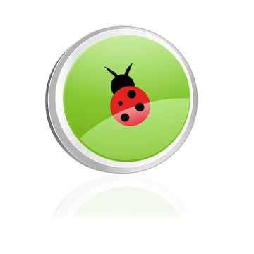 Ecology igon with ladybird, green collection