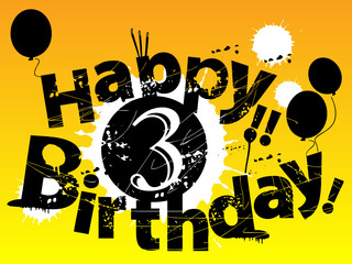 Grunge happy birthday, vector illustration
