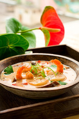 thai soup with prawn and scallop