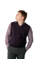 Obraz premium Portrait of a young man on a white background