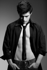 Artistic portrait of handsome man
