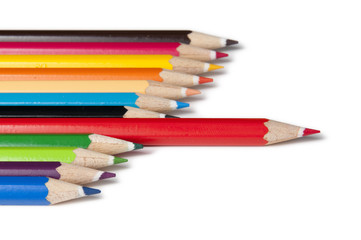 Color pencils - red one ahead