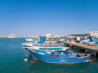 Landscape view of Trani seaport. Apulia.