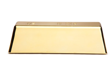 A gold bar isolated on white background