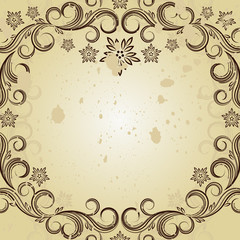 Vintage background with curled elements