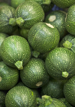 gros plan sur courgettes rondes