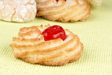 Almond pastry with candied cherry